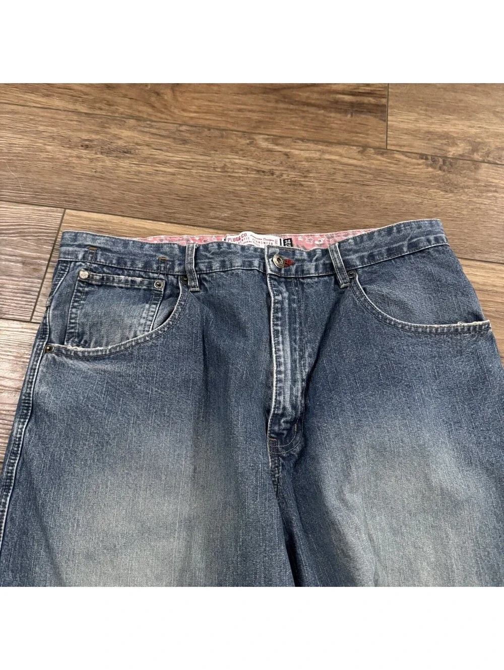 Vtg Plugg Co Baggy Skate Jeans Men 34x32 Blue Y2K Denim